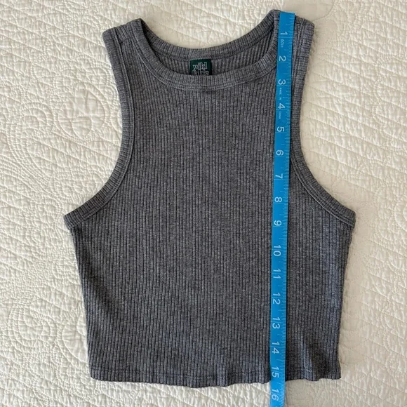 Wild Fable High Neck Cropped Racerback Gray Tank Top Women’s XS - Picture 7 of 7